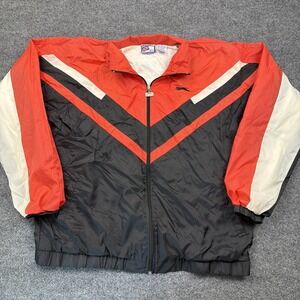 Vintage 90s‎ Slazenger Windbreaker Jacket XL Red White Chevron Colorblock Nylon